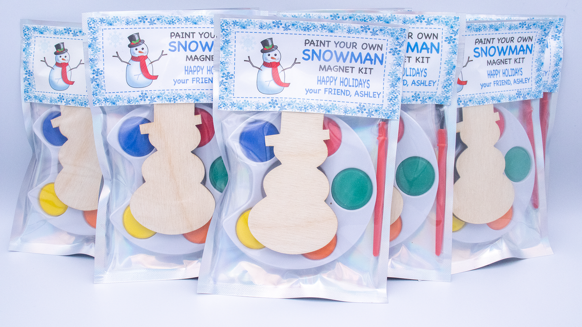 Paint Your Own Snowman, Christmas Craft, Classroom Treat, Personalized Christmas Gifts