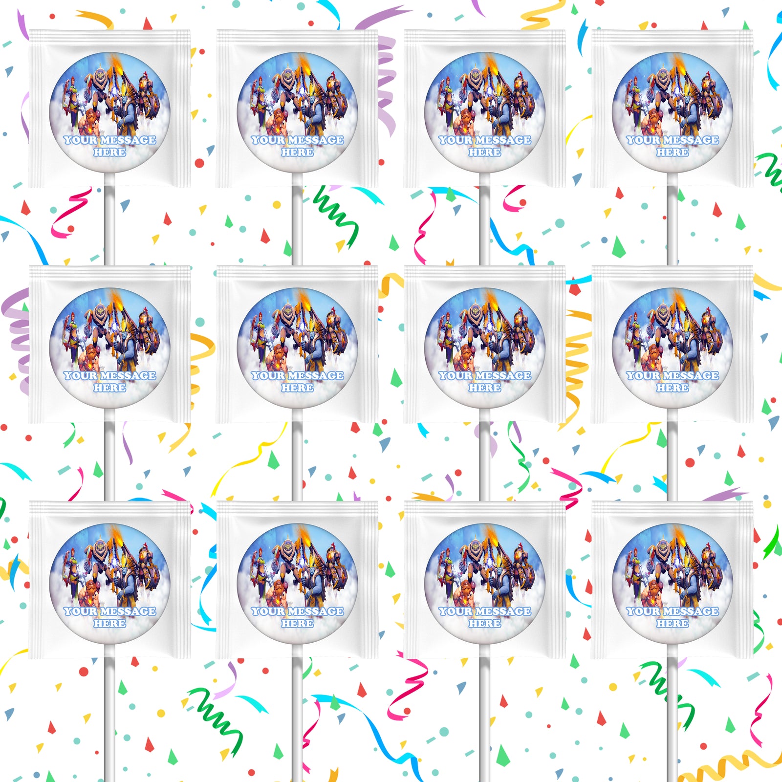 Paladins Lollipops Party Favors Personalized Suckers 12 Pcs