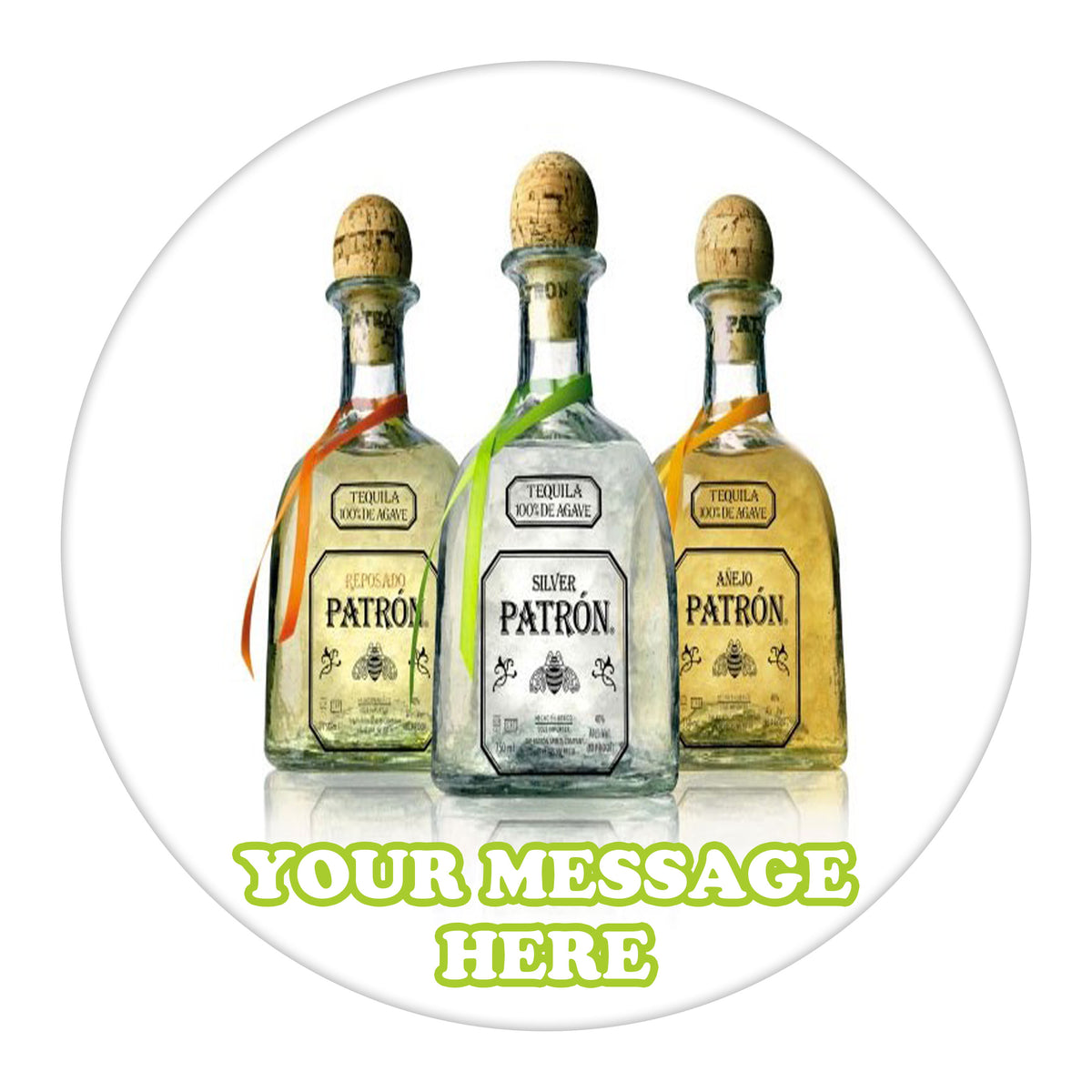 Patron Tequila Edible Image Cake Topper Personalized Birthday Sheet Custom Frosting Round Circle