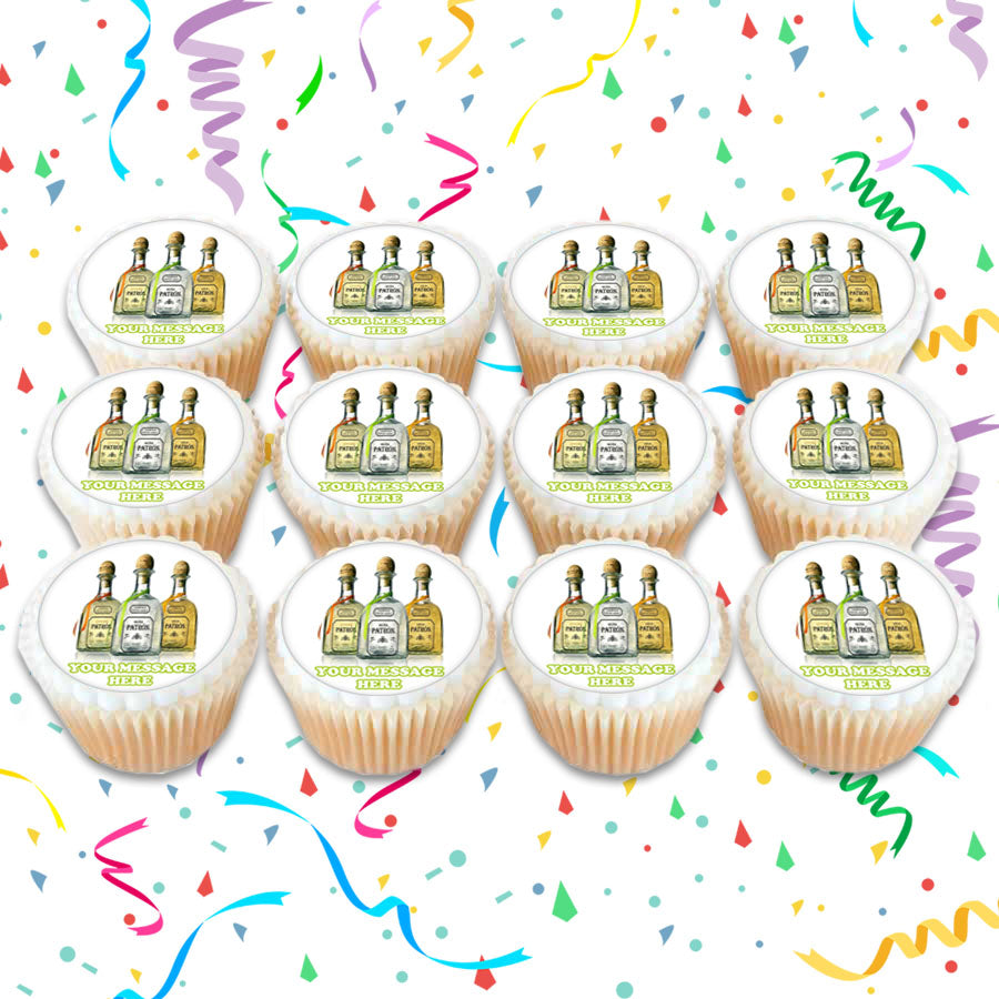 Patron Tequila Edible Cupcake Toppers (12 Images) Cake Image Icing Sugar Sheet Edible Cake Images