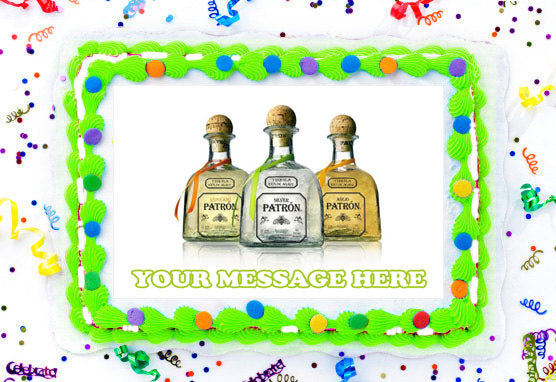 Patron Tequila Edible Image Cake Topper Personalized Birthday Sheet Decoration Custom Party Frosting Transfer Fondant