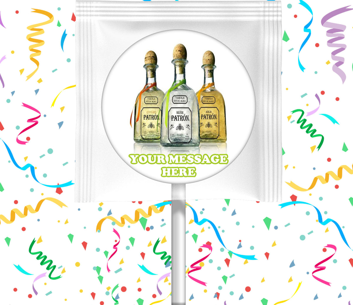 Patron Tequila Lollipops Party Favors Personalized Suckers 12 Pcs