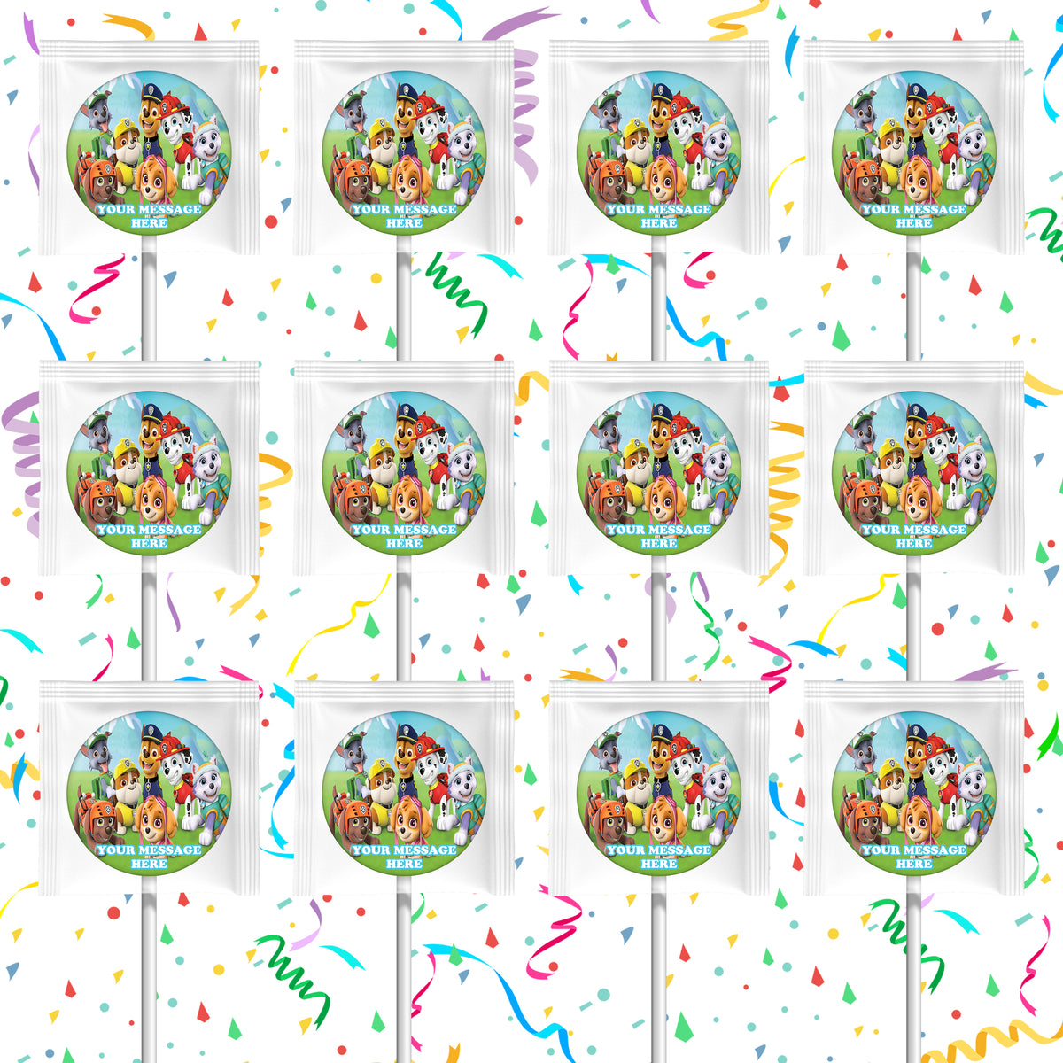 Paw Patrol Lollipops Party Favors Personalized Suckers 12 Pcs