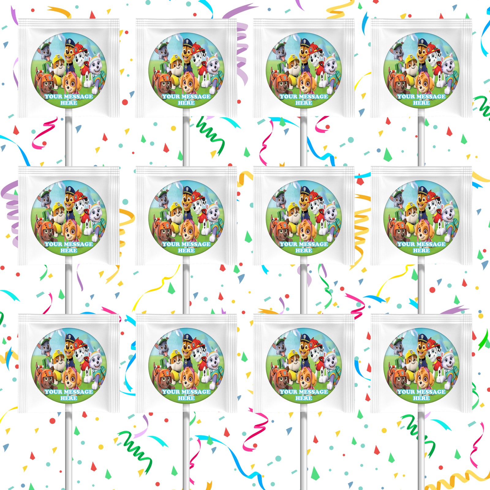 Paw Patrol Lollipops Party Favors Personalized Suckers 12 Pcs