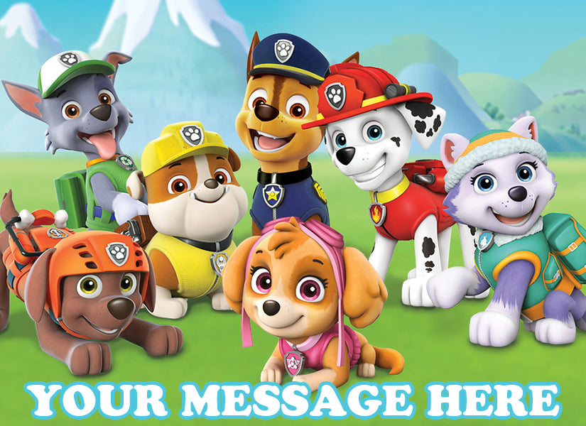 Paw Patrol Edible Image Cake Topper Personalized Birthday Sheet Decoration Custom Party Frosting Transfer Fondant