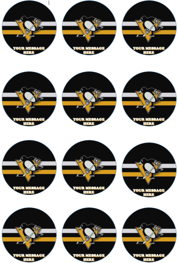 Pittsburgh Penguins Edible Cupcake Toppers (12 Images) Cake Image Icing Sugar Sheet Edible Cake Images