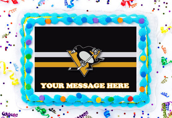 Pittsburgh Penguins Edible Image Cake Topper Personalized Birthday Sheet Decoration Custom Party Frosting Transfer Fondant