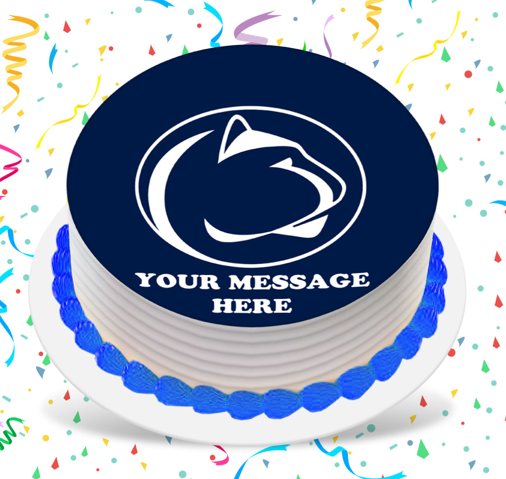 Penn State Nittany Lions Edible Image Cake Topper Personalized Birthday Sheet Custom Frosting Round Circle