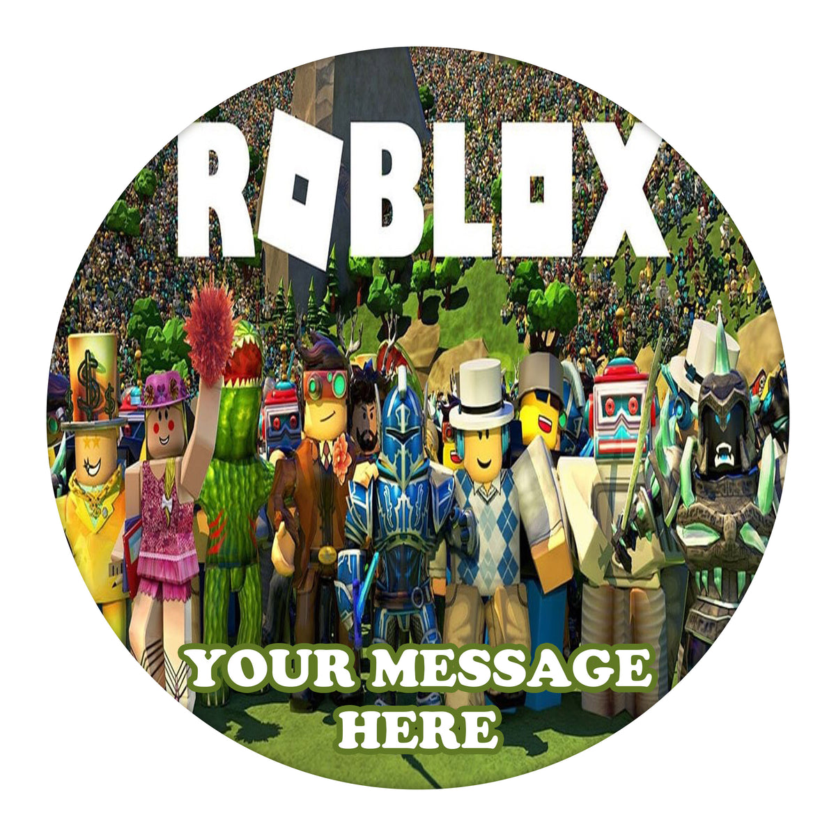 Roblox Edible Image Cake Topper Personalized Birthday Sheet Custom Frosting Round Circle