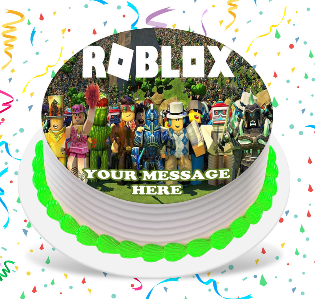 Roblox Edible Image Cake Topper Personalized Birthday Sheet Custom Frosting Round Circle