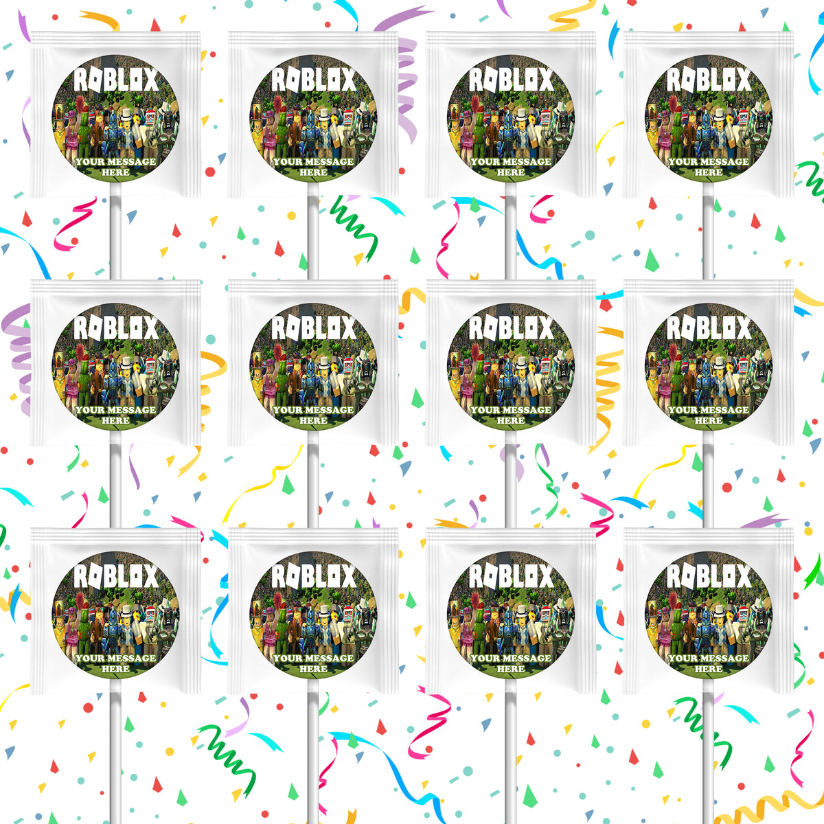 Roblox Lollipops Party Favors Personalized Suckers 12 Pcs