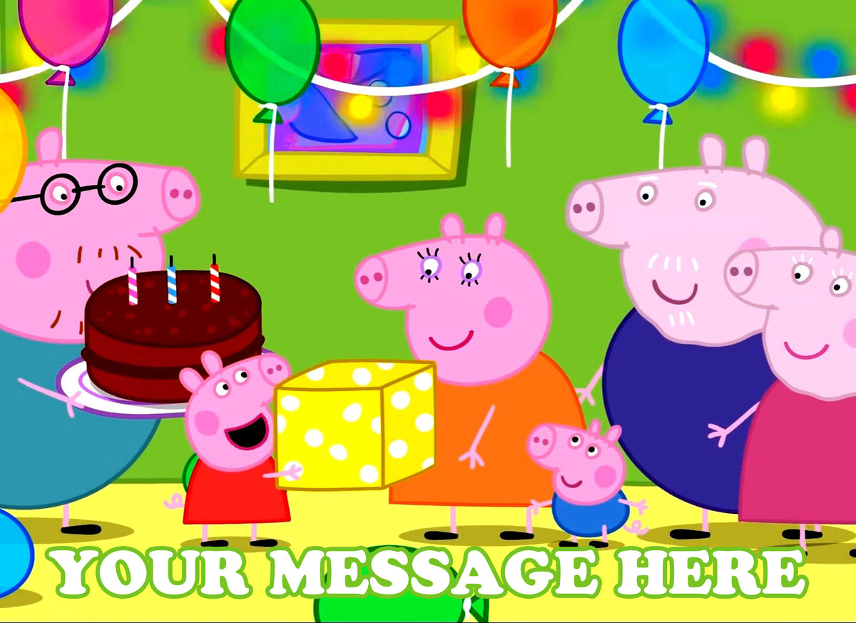 Peppa Pig Edible Image Cake Topper Personalized Birthday Sheet Decoration Custom Party Frosting Transfer Fondant