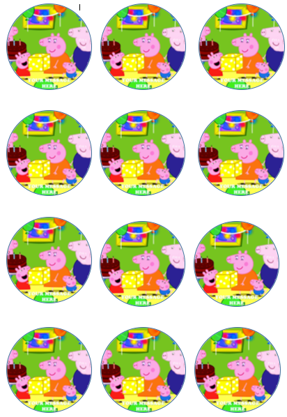 Peppa Pig Edible Cupcake Toppers (12 Images) Cake Image Icing Sugar Sheet Edible Cake Images