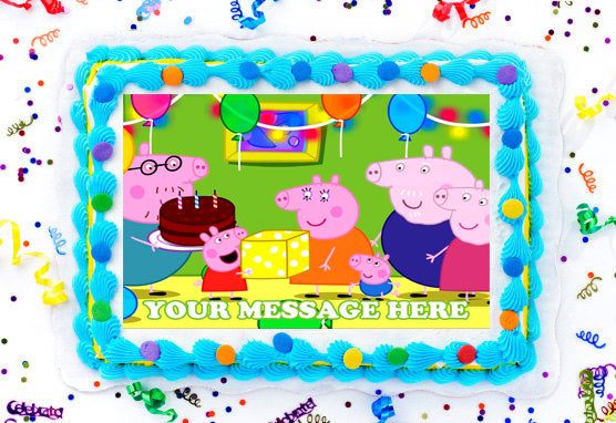 Peppa Pig Edible Image Cake Topper Personalized Birthday Sheet Decoration Custom Party Frosting Transfer Fondant