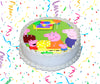 Peppa Pig Edible Image Cake Topper Personalized Birthday Sheet Custom Frosting Round Circle