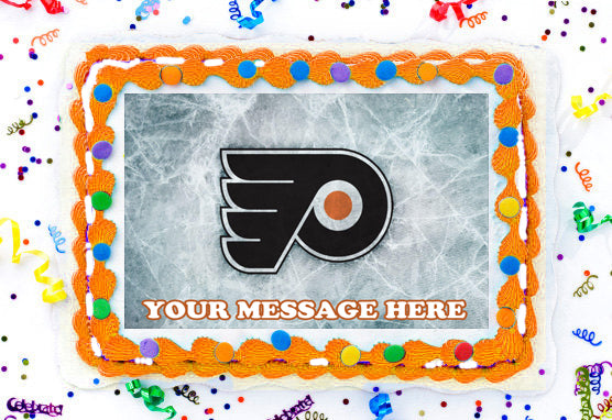 Philadelphia Flyers Edible Image Cake Topper Personalized Birthday Sheet Decoration Custom Party Frosting Transfer Fondant