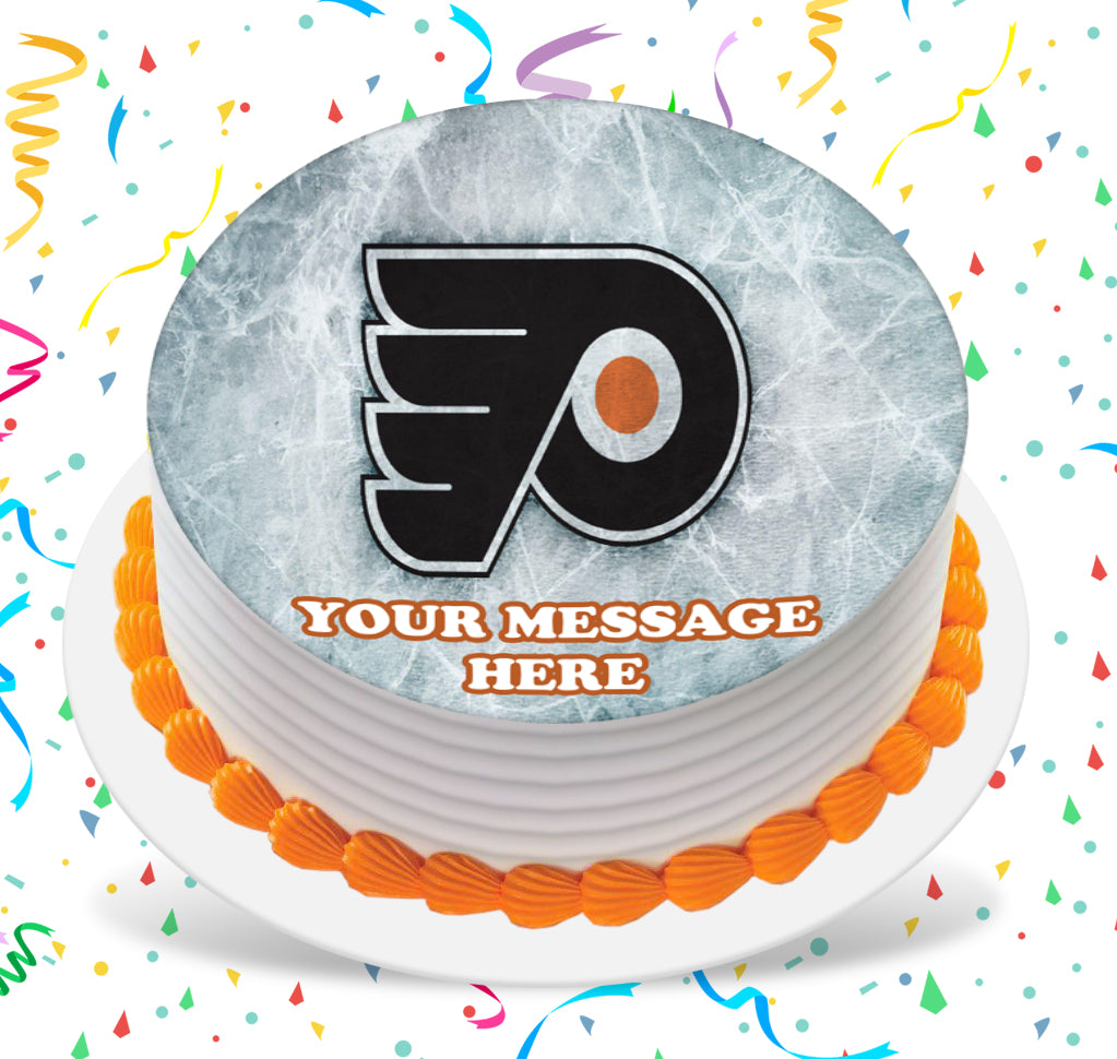 Philadelphia Flyers Edible Image Cake Topper Personalized Birthday Sheet Custom Frosting Round Circle