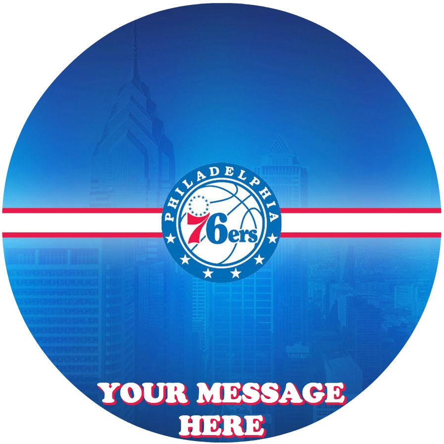 Philadelphia 76ers Edible Image Cake Topper Personalized Birthday Sheet Custom Frosting Round Circle