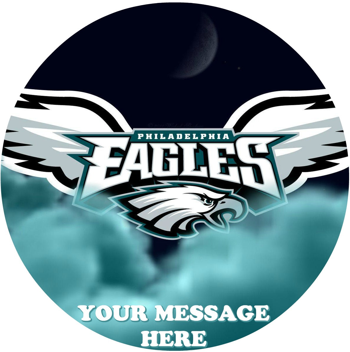 Philadelphia Eagles Edible Image Cake Topper Personalized Birthday Sheet Custom Frosting Round Circle