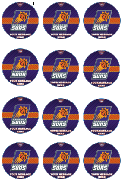 Phoenix Suns Edible Cupcake Toppers (12 Images) Cake Image Icing Sugar Sheet Edible Cake Images