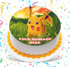 Pikachu Edible Image Cake Topper Personalized Birthday Sheet Custom Frosting Round Circle
