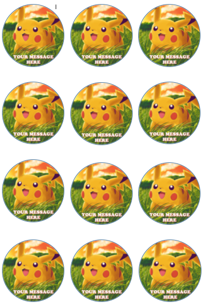 Pikachu Edible Cupcake Toppers (12 Images) Cake Image Icing Sugar Sheet Edible Cake Images