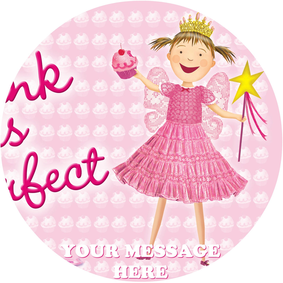 Pinkalicious Edible Image Cake Topper Personalized Birthday Sheet Custom Frosting Round Circle