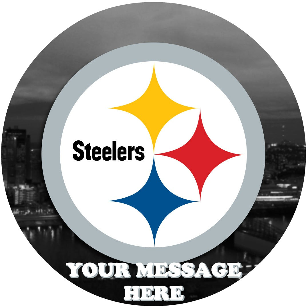 Pittsburgh Steelers Edible Image Cake Topper Personalized Birthday Sheet Custom Frosting Round Circle