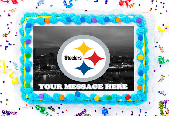 Pittsburgh Steelers Edible Image Cake Topper Personalized Birthday Sheet Decoration Custom Party Frosting Transfer Fondant