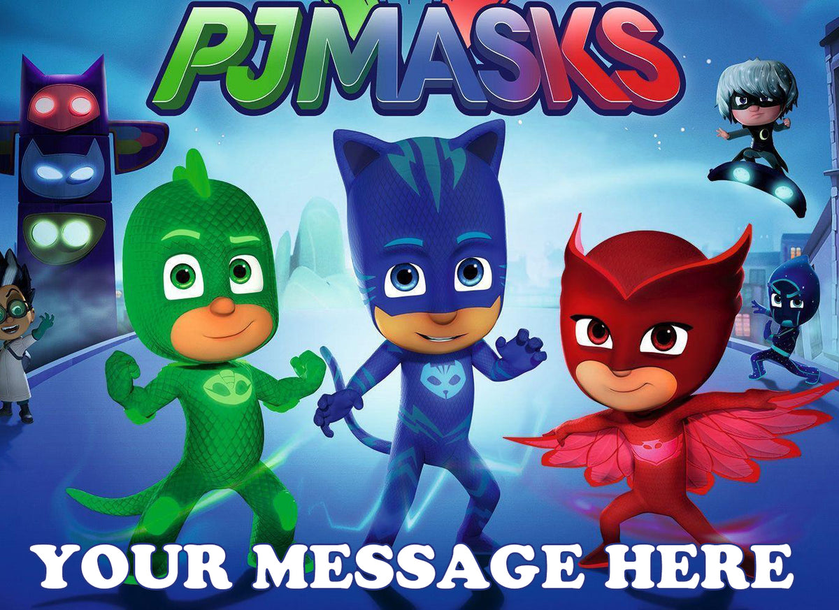 PJ Masks Edible Image Cake Topper Personalized Birthday Sheet Decoration Custom Party Frosting Transfer Fondant
