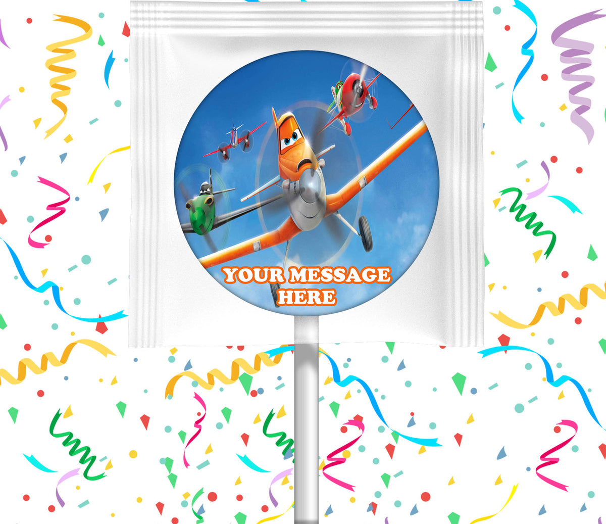 Planes Lollipops Party Favors Personalized Suckers 12 Pcs