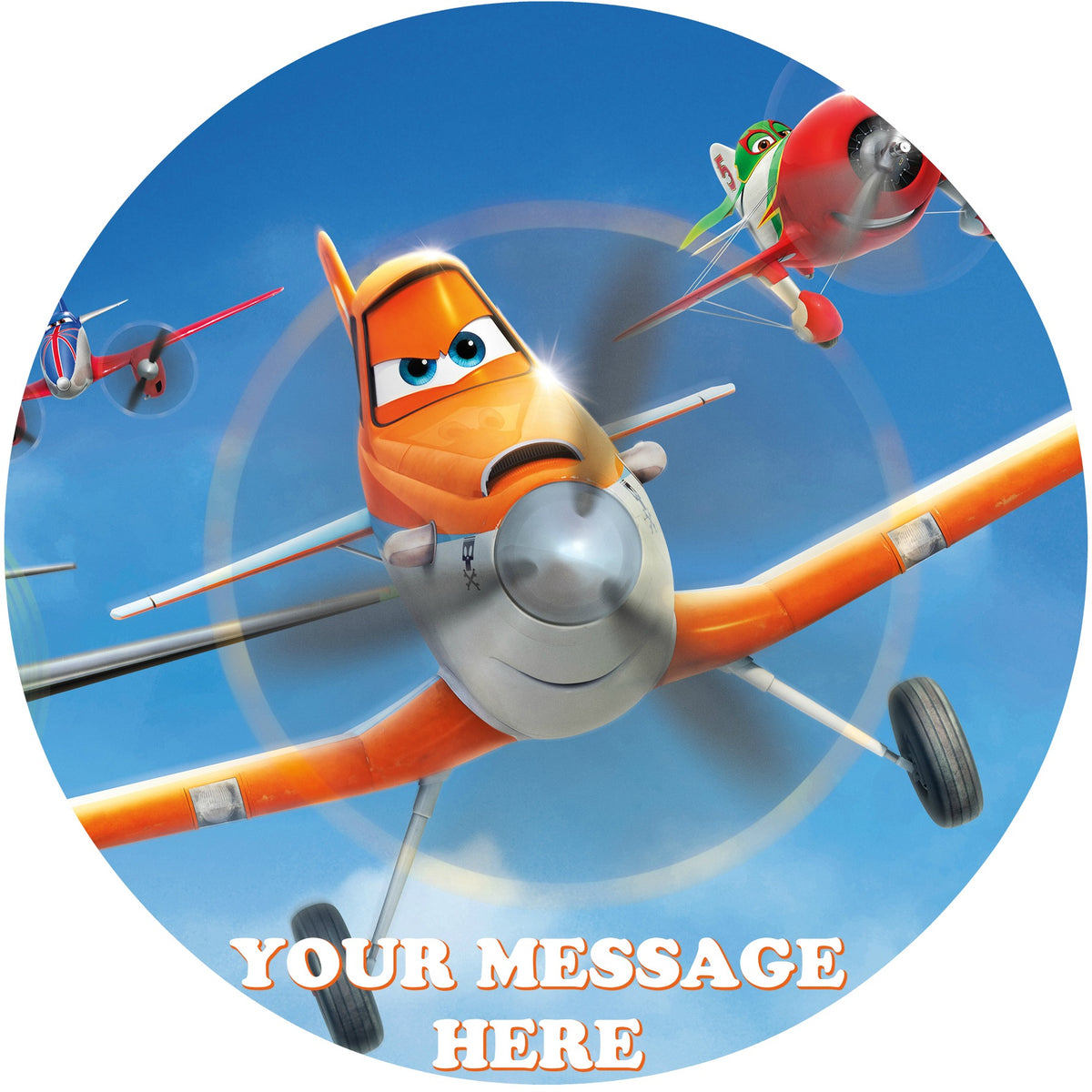 Planes Edible Image Cake Topper Personalized Birthday Sheet Custom Frosting Round Circle