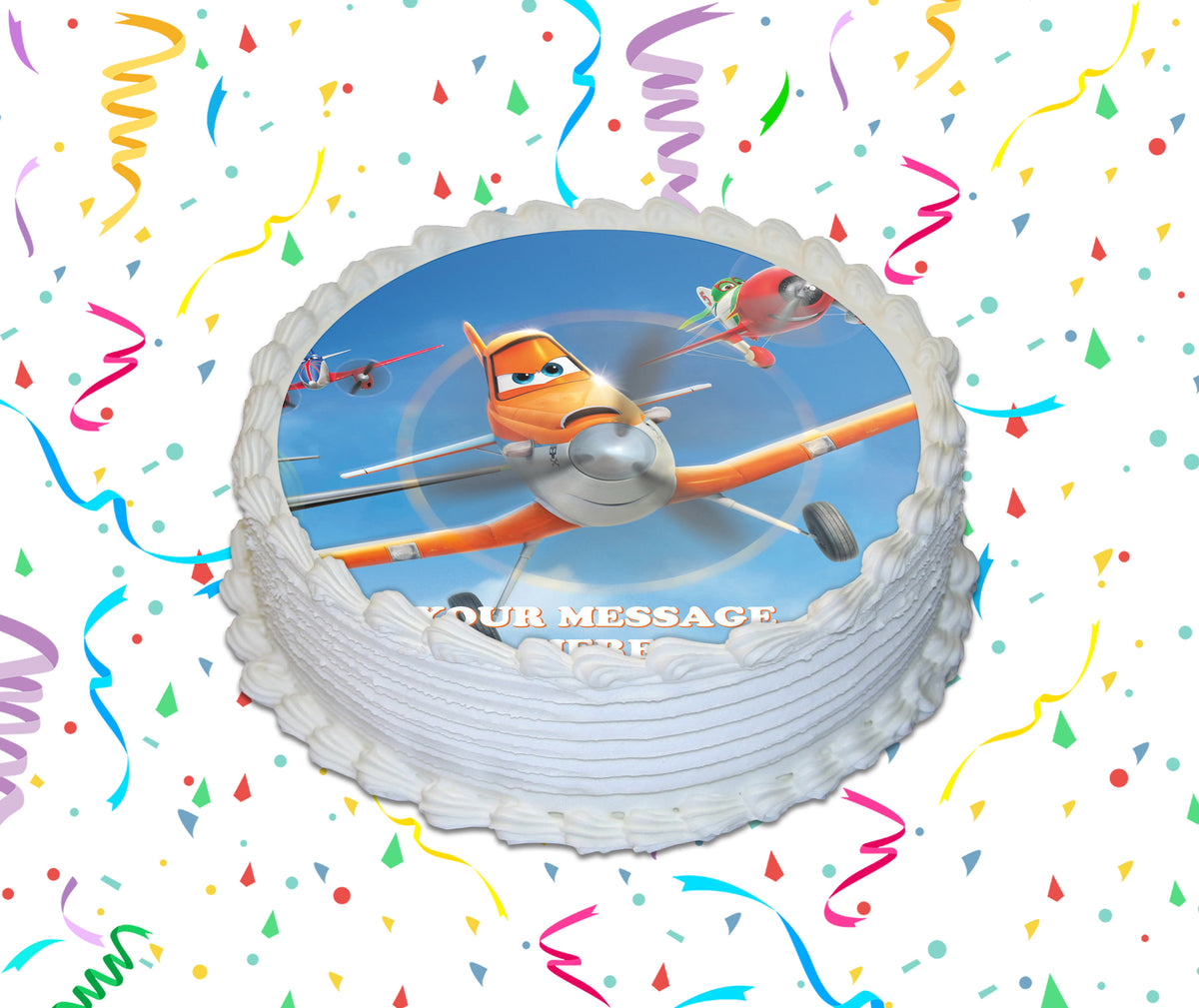 Planes Edible Image Cake Topper Personalized Birthday Sheet Custom Frosting Round Circle