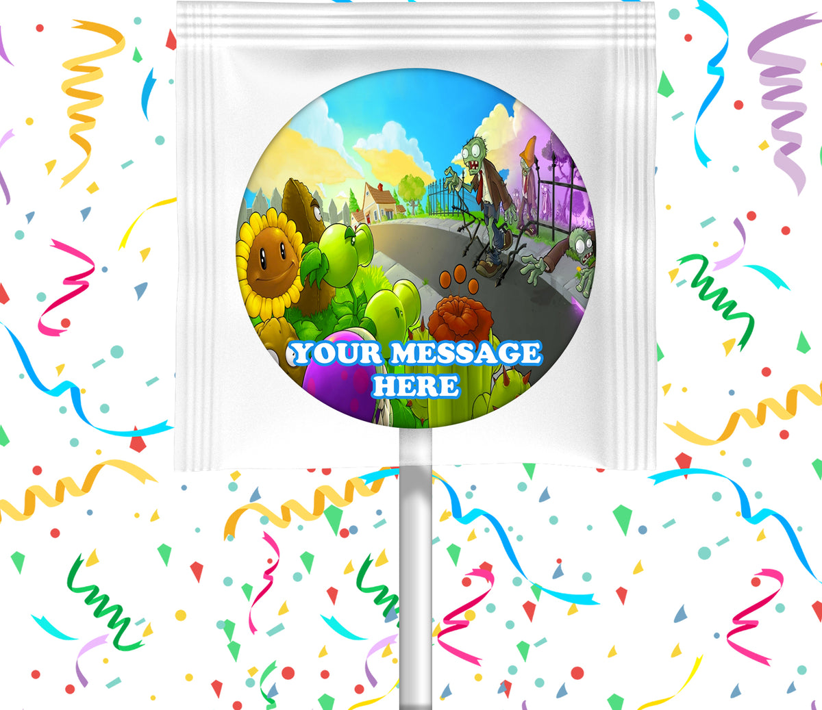 Plant Vs Zombies Lollipops Party Favors Personalized Suckers 12 Pcs