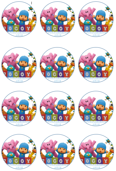 Pocoyo Edible Cupcake Toppers (12 Images) Cake Image Icing Sugar Sheet Edible Cake Images