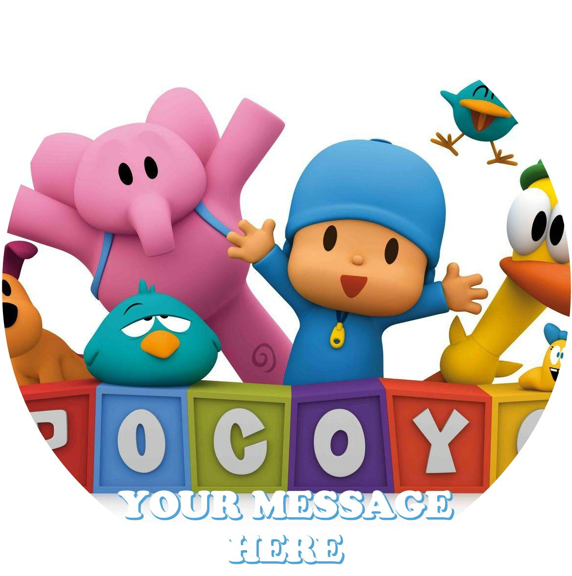 Pocoyo Edible Image Cake Topper Personalized Birthday Sheet Custom Frosting Round Circle