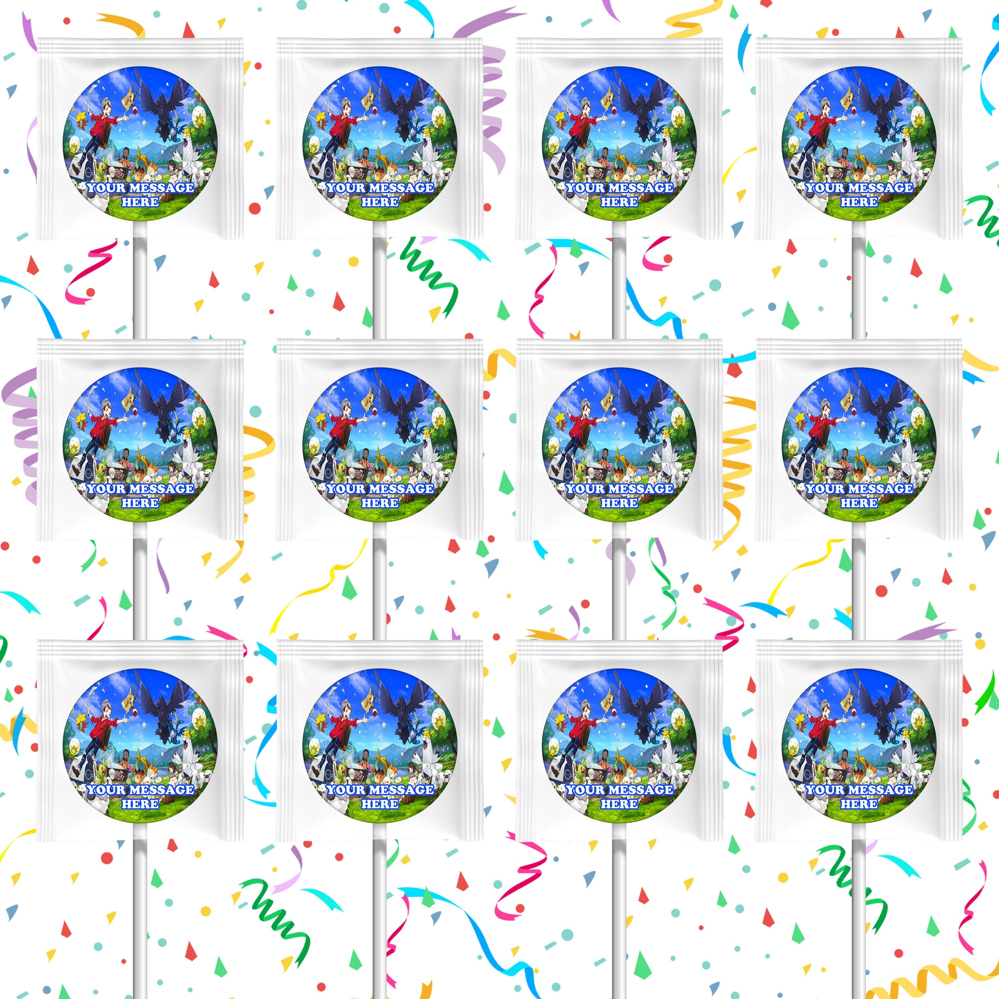 Pokemon Sword And Shield Lollipops Party Favors Personalized Suckers 12 Pcs