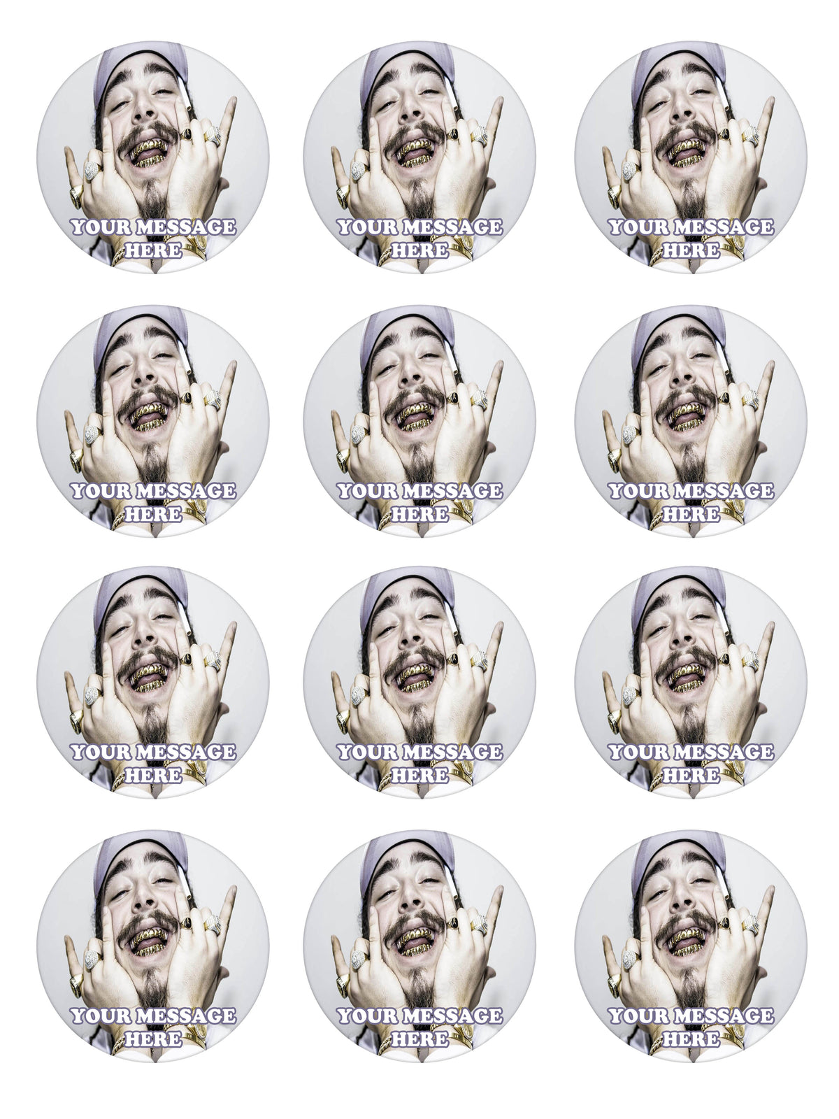 Post Malone Edible Cupcake Toppers (12 Images) Cake Image Icing Sugar Sheet