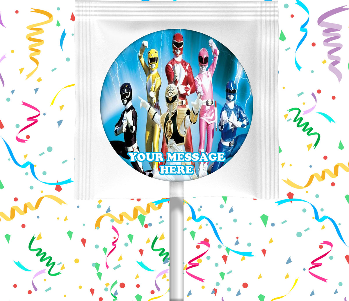 Power Rangers Lollipops Party Favors Personalized Suckers 12 Pcs