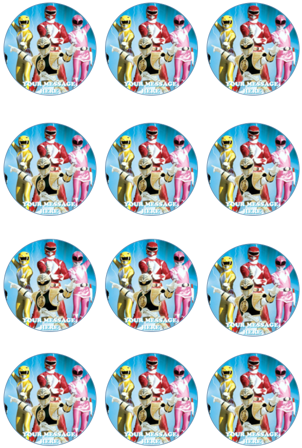 Power Rangers Edible Image Cake Topper Personalized Birthday Sheet Decoration Custom Party Frosting Transfer Fondant