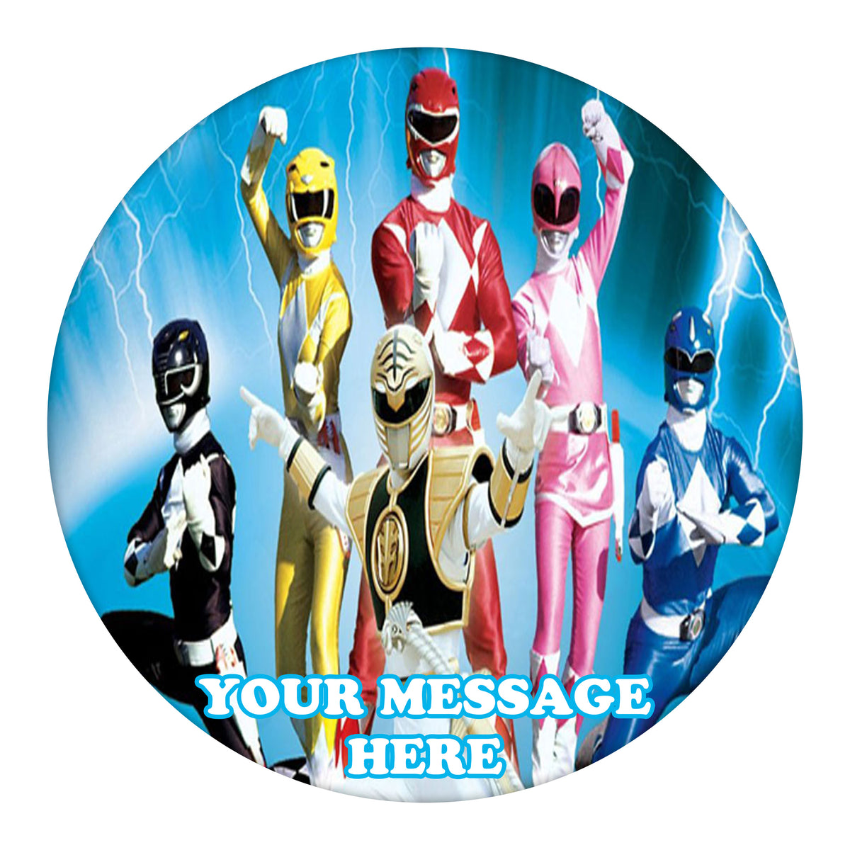 Power Rangers Edible Image Cake Topper Personalized Birthday Sheet Custom Frosting Round Circle