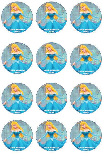 Princess Aurora Edible Cupcake Toppers (12 Images) Cake Image Icing Sugar Sheet Edible Cake Images