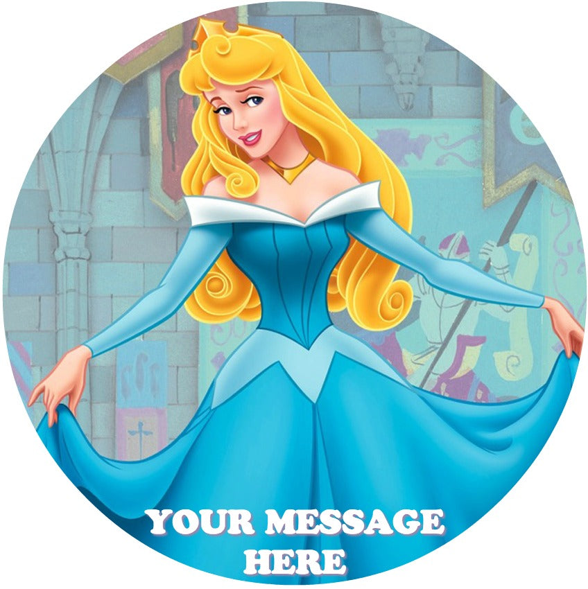 Aurora Sleeping Beauty Princess Personalized Cake Topper Icing Sugar Paper  7.5