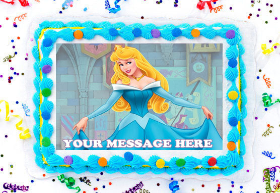 Princess Aurora Edible Image Cake Topper Personalized Birthday Sheet Decoration Custom Party Frosting Transfer Fondant