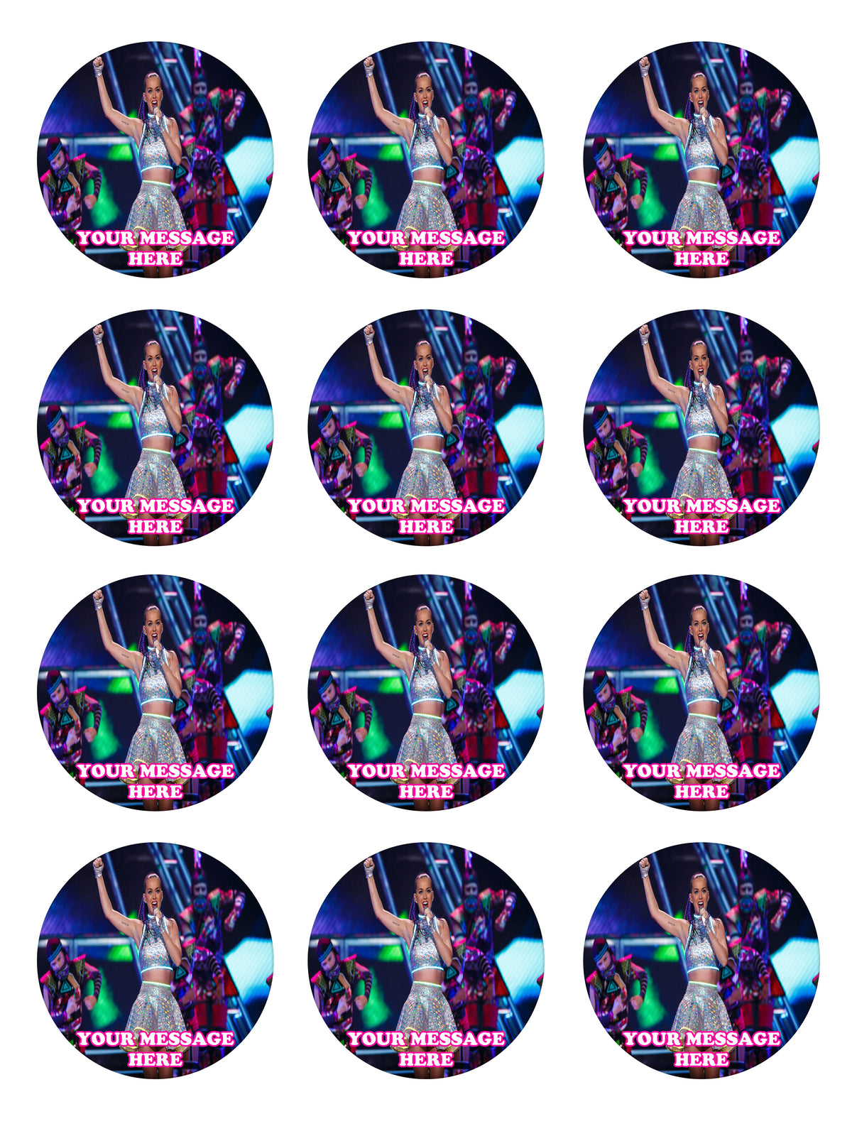 Katy Perry Edible Cupcake Toppers (12 Images) Cake Image Icing Sugar Sheet