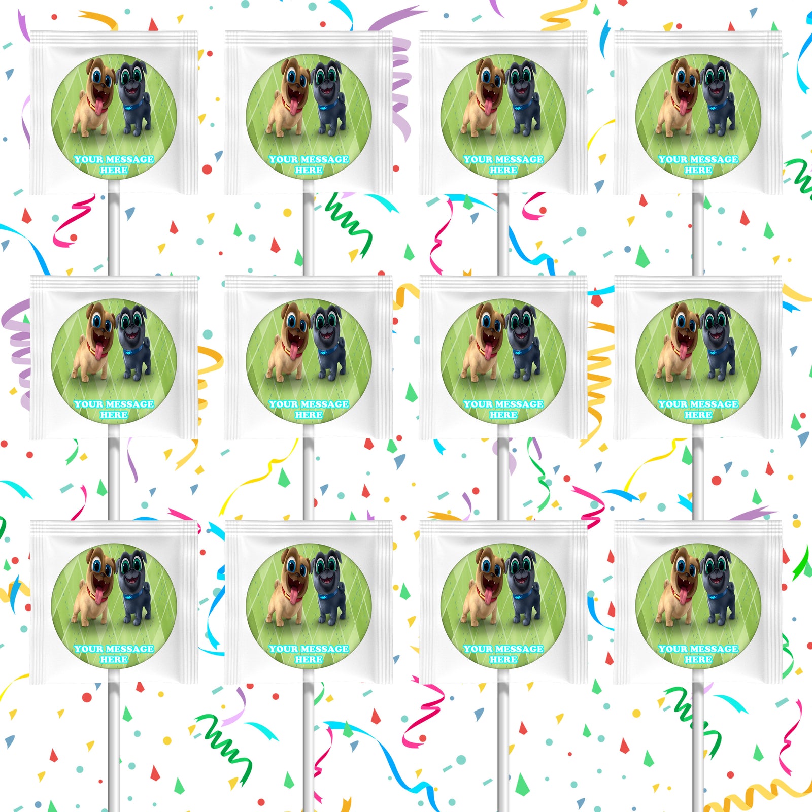 Puppy Dog Pals Lollipops Party Favors Personalized Suckers 12 Pcs