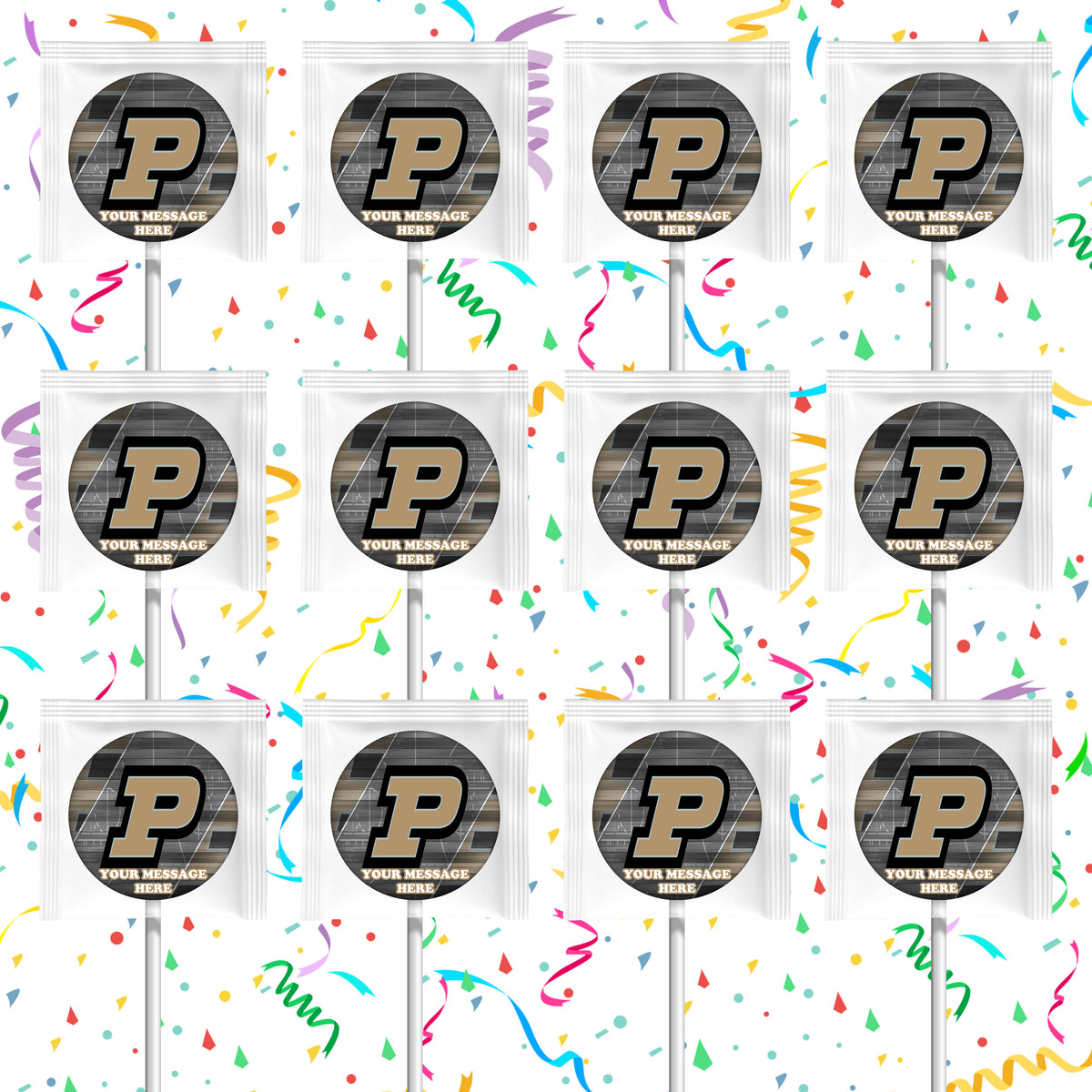 Purdue University Lollipops Party Favors Personalized Suckers 12 Pcs