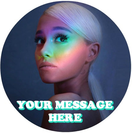Ariana Grande Edible Image Cake Topper Personalized Birthday Sheet Custom Frosting Round Circle