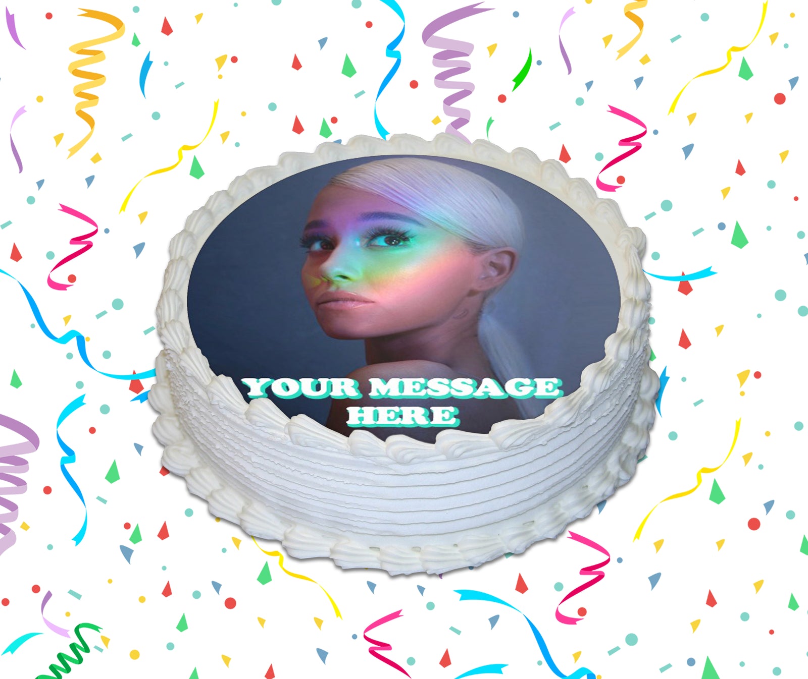 Ariana Grande Edible Image Cake Topper Personalized Birthday Sheet Custom Frosting Round Circle