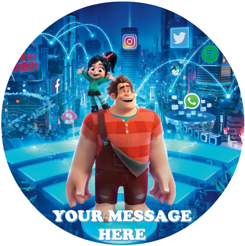 Ralph Breaks The Internet Edible Image Cake Topper Personalized Birthday Sheet Custom Frosting Round Circle